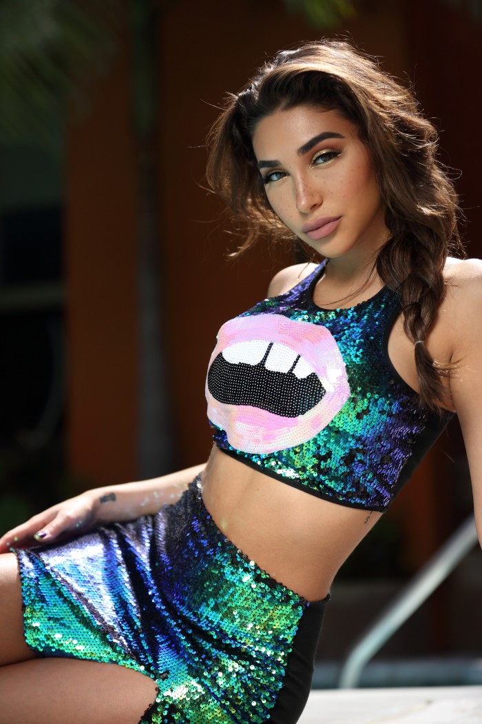 chantel jeffries festival lookbook style sequins co-ord