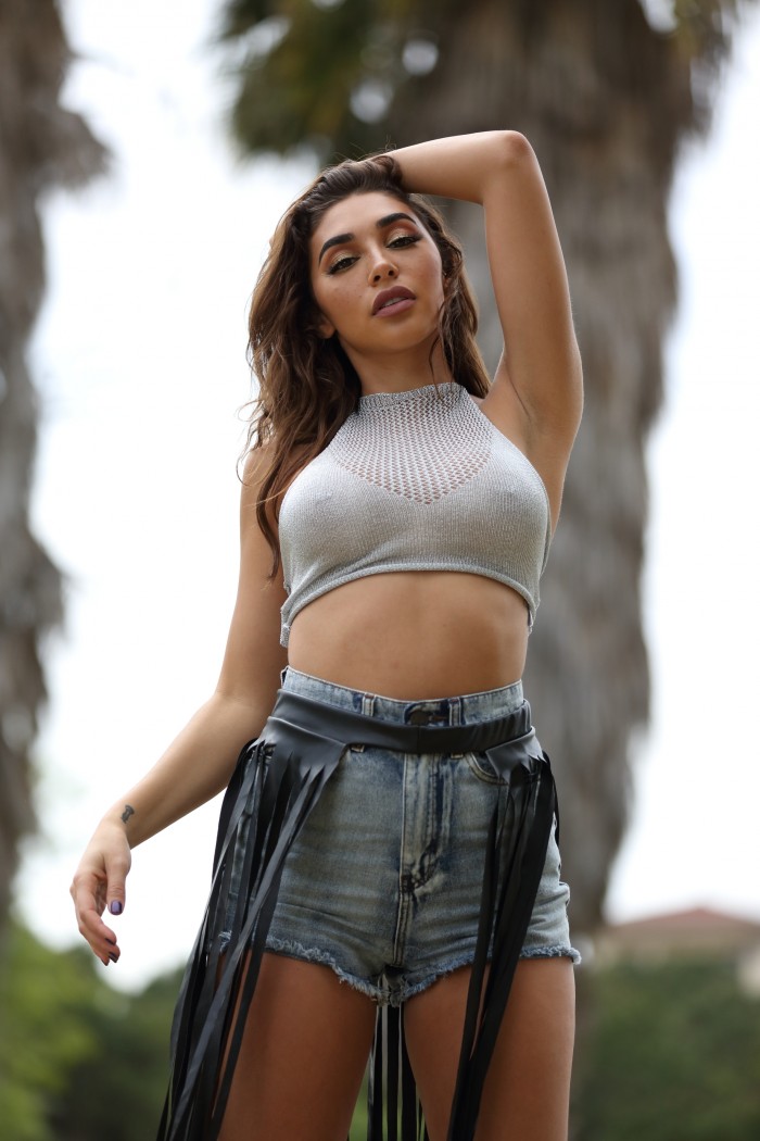 chantel jeffries festival lookbook style denim fringing metallics