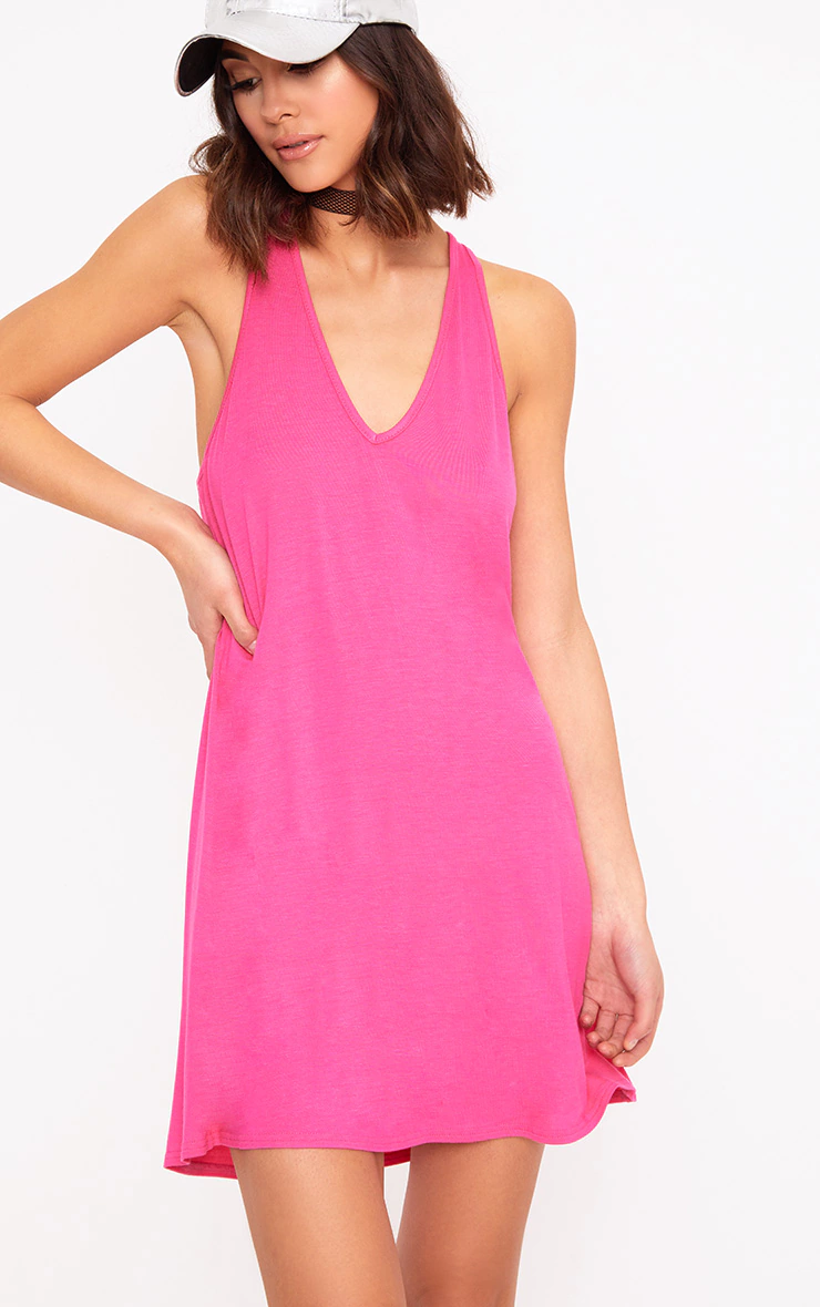 pink holiday sleeveless vest dress