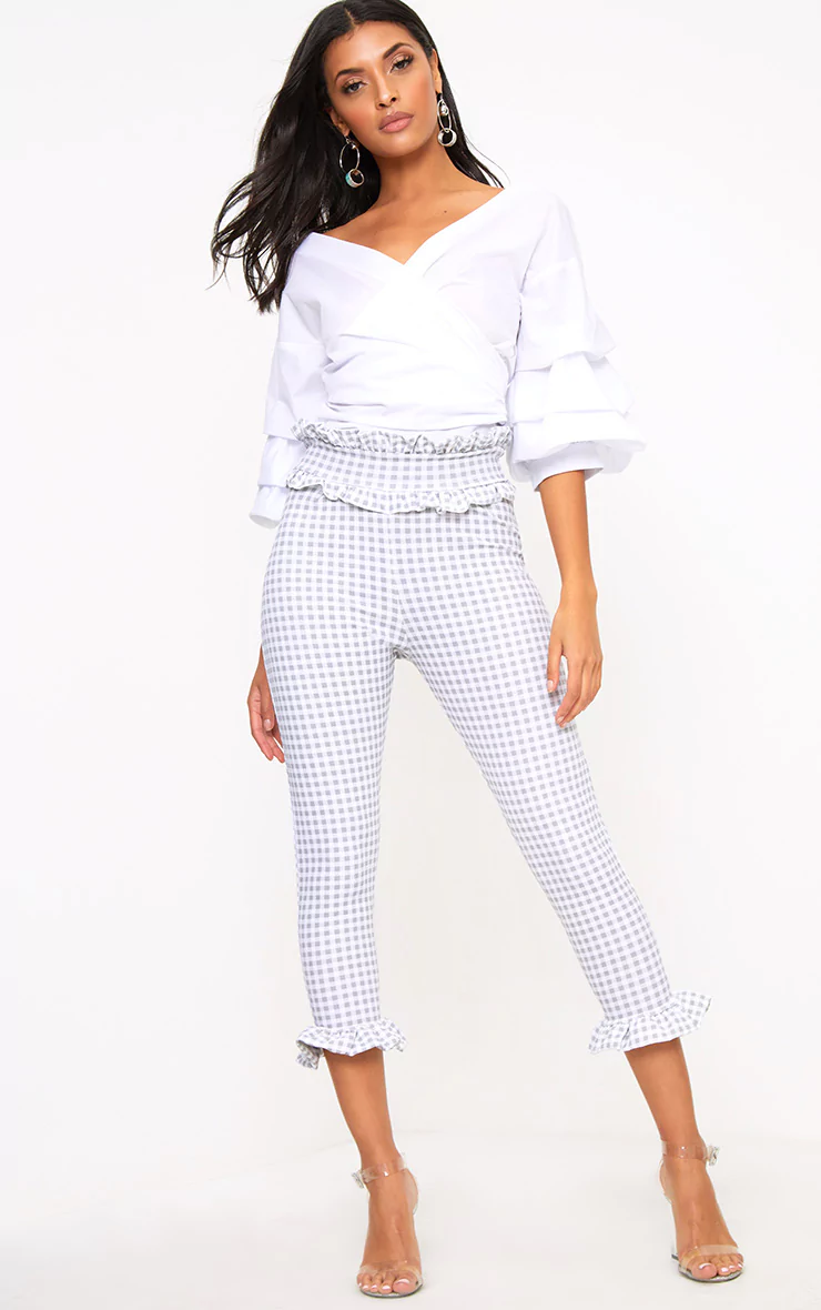prettylittlething gingham trousers