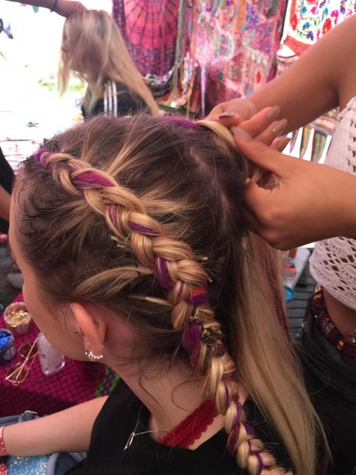 gypsy shrine festival hair glitter face braids