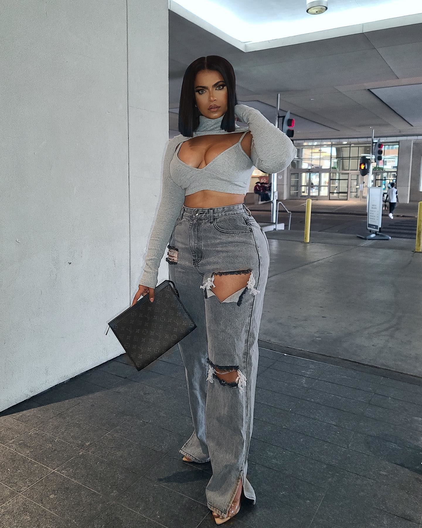 PLT X CoppaFeel! Grey Ribbed Bralet And Short