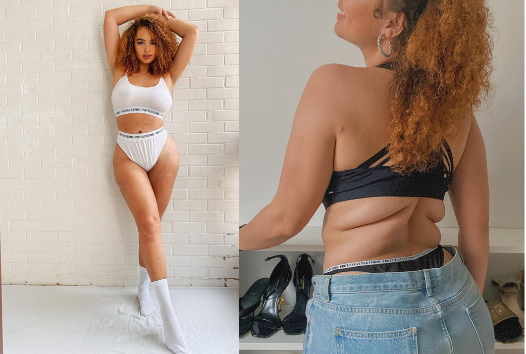 Pretty Little Thing promotes body positivity by showing models of