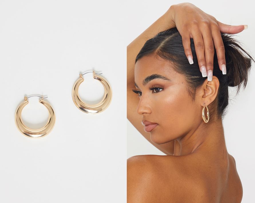 Gold Hoop Circular Earrings