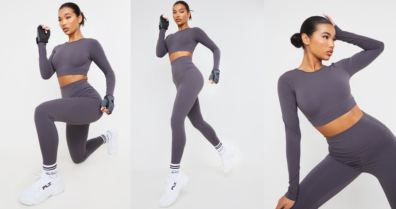 Dark Grey Sculpt Luxe Long Sleeve Sports Top